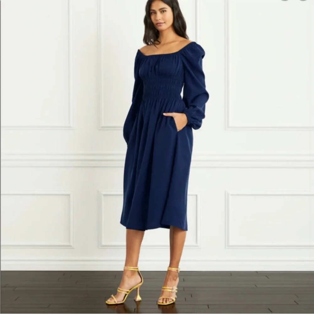 Hill House Jasmine nap dress long sleeve smocked